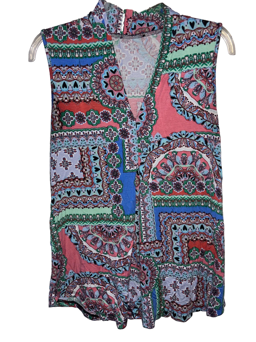 Sonoma Goods For Life Patchwork Tile Mock Neck Tank Top M